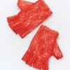 Short Lace Fingerless Gloves-0