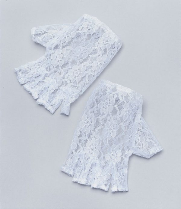 Short Lace Fingerless Gloves-494