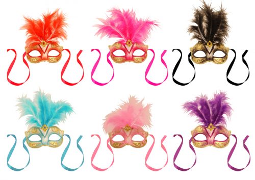 Glitter Mask With Feathers-370