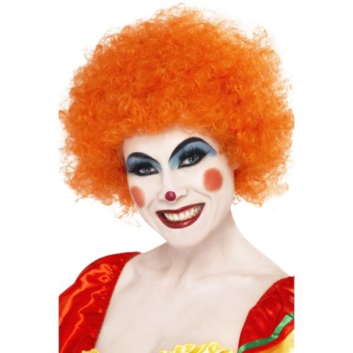 Crazy Clown Wig, Orange, 120g-0