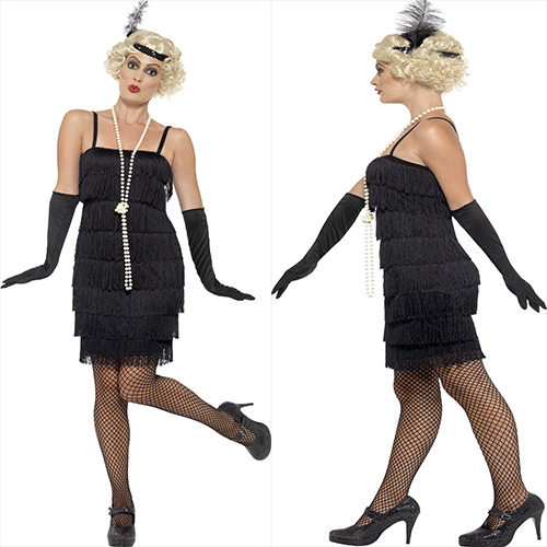 BLACK  DRESS WITH HEAD PIECE AND GLOVES