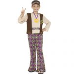 Hippie Boy Costume, with Top, Attached Waistcoat 21831