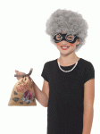 David Walliams Deluxe Gangsta Granny Instant Kit, Grey, with Wig, Eyemask, Bag, Pearl Necklace & Glasses